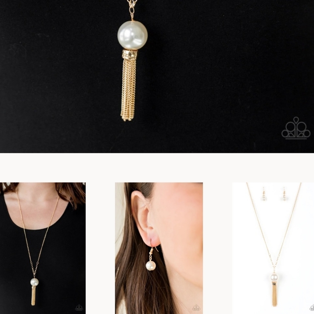 Long gold necklace